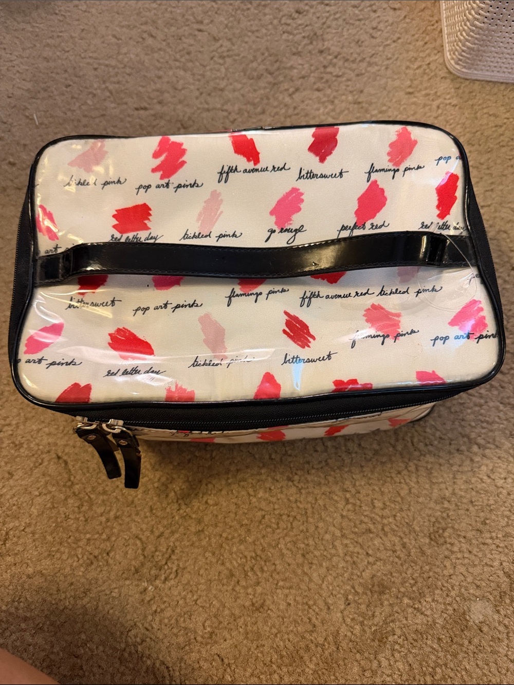 Women’s Kate spade  Cosmetic Train Case - Pink & Red Brushstroke Print